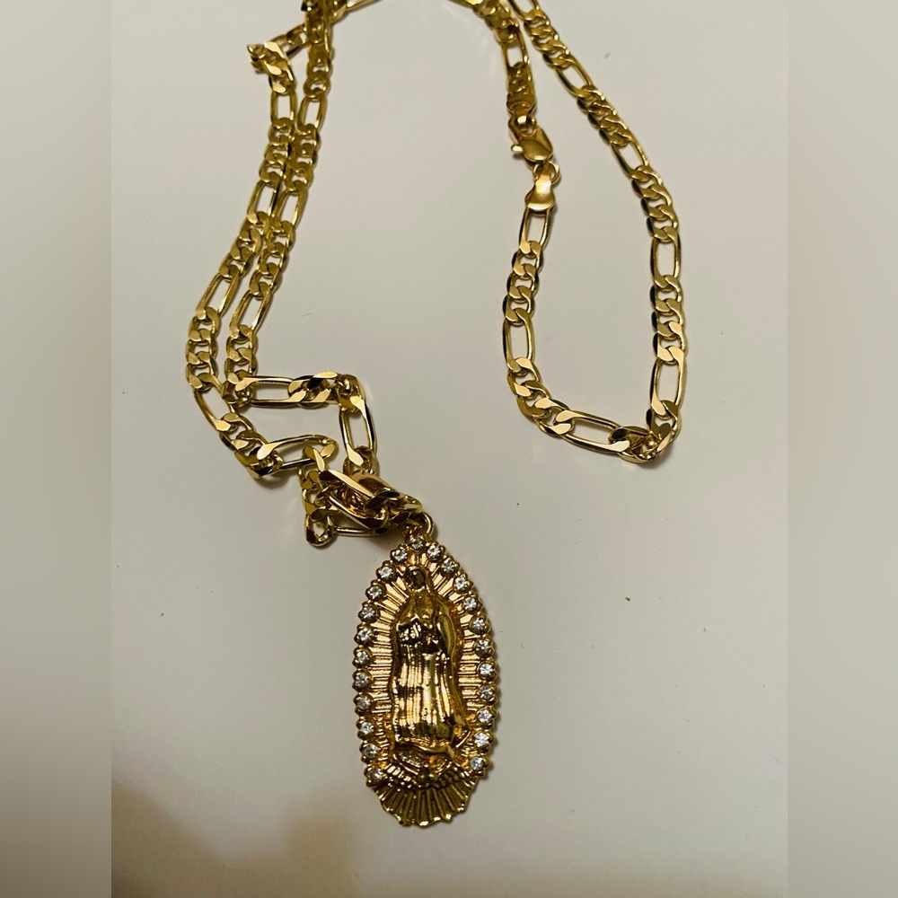 - Virgen Mary necklace gold filled